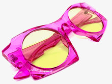 Oversized Exaggerated Modern Retro Style SUNGLASSES Large Funky Fuchsia Frame 1247