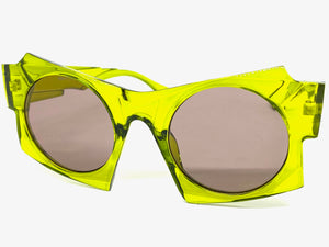 Oversized Exaggerated Modern Retro Style SUNGLASSES Large Funky Green Frame 1247