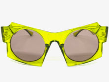 Oversized Exaggerated Modern Retro Style SUNGLASSES Large Funky Green Frame 1247