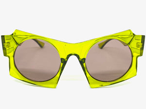 Oversized Exaggerated Modern Retro Style SUNGLASSES Large Funky Green Frame 1247