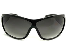 Oversized Modern Retro Wrap Shield Style Bling Sunglasses Large Black Frame with Sparkling Rhinestones 7386