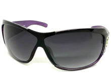 Oversized Modern Retro Wrap Shield Style Bling Sunglasses Large Black Frame with Sparkling Rhinestones 7386