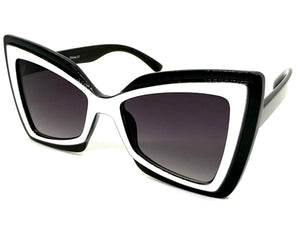 Exaggerated Vintage Retro Style SUNGLASSES Funky Black Bow Shape Frame 49309