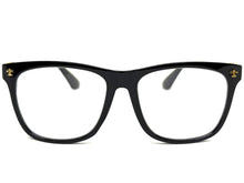 Classic Vintage Retro Style READING GLASSES READERS Black Frame Gold Cross Lens Strength +2.75