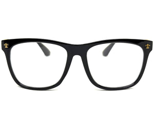 Classic Vintage Retro Style READING GLASSES READERS Black Frame Gold Cross Lens Strength +2.75