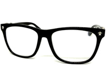 Classic Vintage Retro Style READING GLASSES READERS Black Frame Silver Cross Lens Strength +1.50