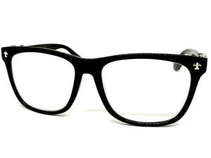 Classic Vintage Retro Style READING GLASSES READERS Black Frame Silver Cross Lens Strength +1.50
