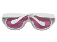 Oversized Exaggerated Vintage Retro Shield Style SUNGLASSES X-Large White Frame - Pink Lens 58843