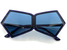 Exaggerated Modern Retro Futuristic Style SUNGLASSES Funky Blue Frame 2175