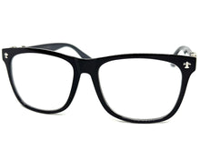 Classic Vintage Retro Style READING GLASSES READERS Black Frame Silver Cross Lens Strength +1.50