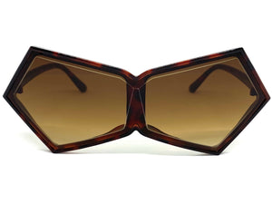 Exaggerated Modern Retro Futuristic Style SUNGLASSES Funky Tortoise Frame 2175