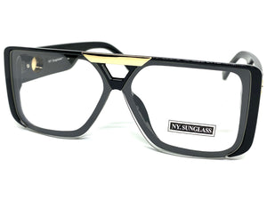 Classic Luxury Modern Retro Hip Hop Style Clear Lens EYEGLASSES Black Frame 8036