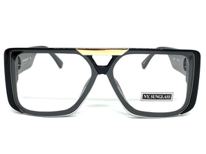 Classic Luxury Modern Retro Hip Hop Style Clear Lens EYEGLASSES Black Frame 8036