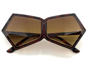 Exaggerated Modern Retro Futuristic Style SUNGLASSES Funky Tortoise Frame 2175