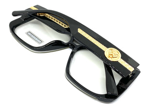 Classic Luxury Modern Retro Hip Hop Style Clear Lens EYEGLASSES Black Frame 8036