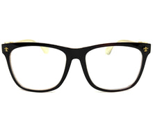 Classic Vintage Retro Style READING GLASSES READERS Brown Frame Gold Cross Lens Strength +2.00