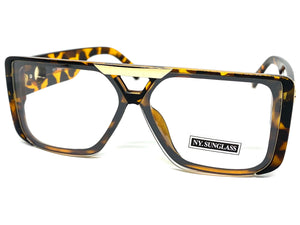 Classic Luxury Modern Retro Hip Hop Style Clear Lens EYEGLASSES Tortoise Frame 8036