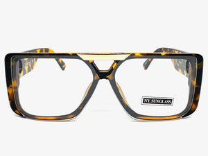 Classic Luxury Modern Retro Hip Hop Style Clear Lens EYEGLASSES Tortoise Frame 8036