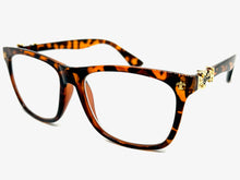 Classic Vintage Retro Style READING GLASSES READERS Tortoise Frame Gold Cross Lens Strength +2.25