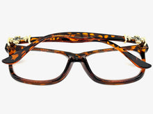 Classic Vintage Retro Style READING GLASSES READERS Tortoise Frame Gold Cross Lens Strength +2.25