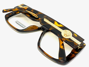 Classic Luxury Modern Retro Hip Hop Style Clear Lens EYEGLASSES Tortoise Frame 8036