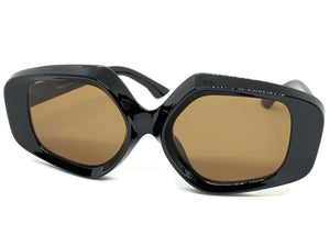 Exaggerated Vintage Retro Style SUNGLASSES Large Black Frame 1220
