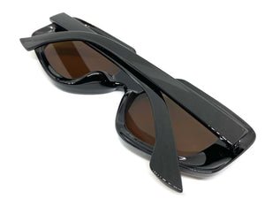 Exaggerated Vintage Retro Style SUNGLASSES Large Black Frame 1220