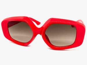 Exaggerated Vintage Retro Style SUNGLASSES Large Red Frame 1220