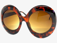 Oversized Exaggerated Vintage Retro Style SUNGLASSES Round Tortoise Frame 1296