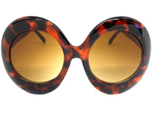 Oversized Exaggerated Vintage Retro Style SUNGLASSES Round Tortoise Frame 1296