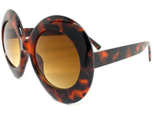 Oversized Exaggerated Vintage Retro Style SUNGLASSES Round Tortoise Frame 1296