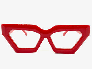Classic Vintage Retro Cat Eye Clear Lens EYEGLASSES Thick Red Frame - RX-Capable 81153