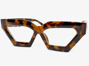 Classic Vintage Retro Cat Eye Clear Lens EYEGLASSES Thick Leopard Frame - RX-Capable 81153
