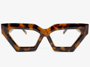 Classic Vintage Retro Cat Eye Clear Lens EYEGLASSES Thick Leopard Frame - RX-Capable 81153