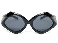 Exaggerated Modern Retro Futuristic Style SUNGLASSES Large Funky Black Frame 2177