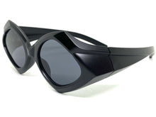 Exaggerated Modern Retro Futuristic Style SUNGLASSES Large Funky Black Frame 2177