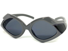 Exaggerated Modern Retro Futuristic Style SUNGLASSES Large Funky Gray Frame 2177