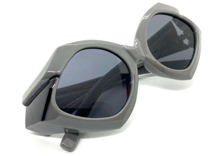 Exaggerated Modern Retro Futuristic Style SUNGLASSES Large Funky Gray Frame 2177