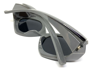 Exaggerated Modern Retro Futuristic Style SUNGLASSES Large Funky Gray Frame 2177