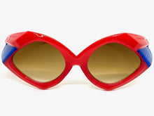 Exaggerated Modern Retro Futuristic Style SUNGLASSES Large Funky Red Frame 2177