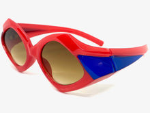 Exaggerated Modern Retro Futuristic Style SUNGLASSES Large Funky Red Frame 2177