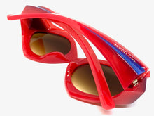 Exaggerated Modern Retro Futuristic Style SUNGLASSES Large Funky Red Frame 2177