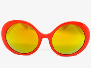 Exaggerated Vintage Retro Style SUNGLASSES Funky Round Orange Frame 4748