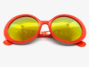 Exaggerated Vintage Retro Style SUNGLASSES Funky Round Orange Frame 4748