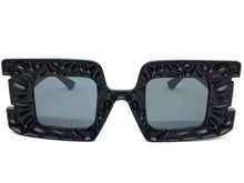 Oversized Exaggerated Vintage Retro Style SUNGLASSES Large Square Black Frame 1318