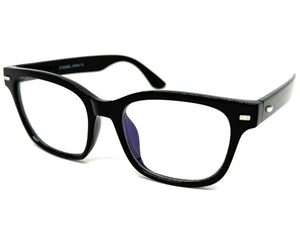 Classic Vintage Retro Style Clear Lens Blue Light Block Computer EYEGLASSES Black Frame 4009