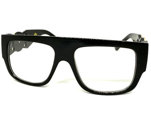 Classic Vintage Retro Hip Hop Rapper Style Clear Lens EYEGLASSES Large Thick Black Frame 5355