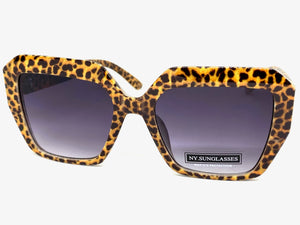 Classic Exotic Vintage Retro Style SUNGLASSES Square Leopard Cheetah Frame 2660