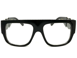 Classic Vintage Retro Hip Hop Rapper Style Clear Lens EYEGLASSES Large Thick Black Frame 5355