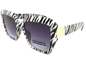 Classic Exotic Vintage Retro Style SUNGLASSES Square Zebra Tiger Frame 2660